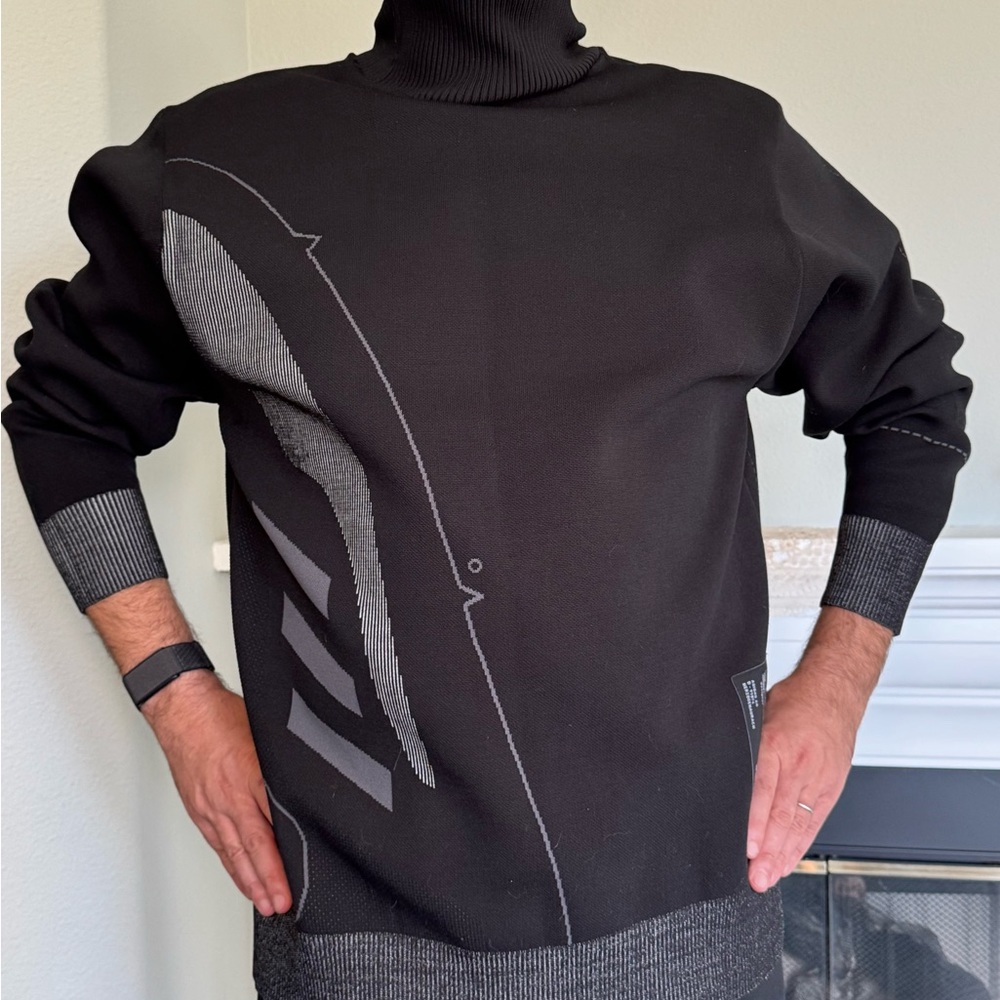 adidas Black and Gray Turtleneck Sweater